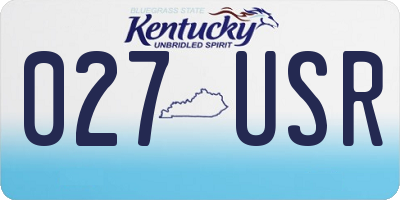 KY license plate 027USR
