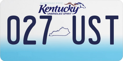 KY license plate 027UST