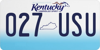 KY license plate 027USU