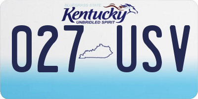 KY license plate 027USV