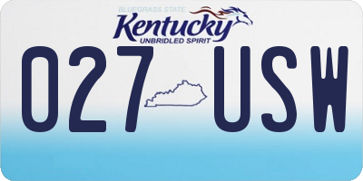 KY license plate 027USW