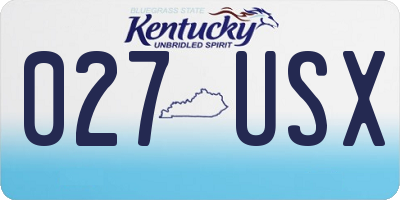 KY license plate 027USX