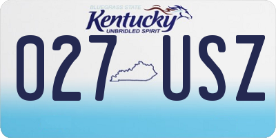 KY license plate 027USZ