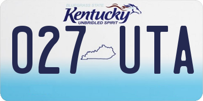 KY license plate 027UTA