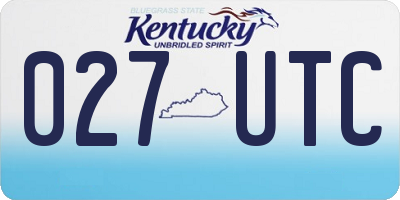 KY license plate 027UTC