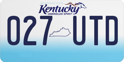 KY license plate 027UTD