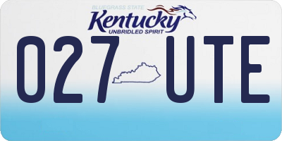 KY license plate 027UTE