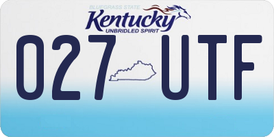 KY license plate 027UTF