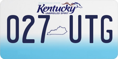 KY license plate 027UTG