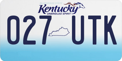 KY license plate 027UTK