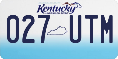 KY license plate 027UTM