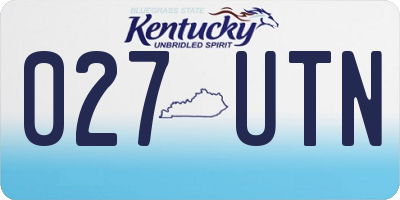 KY license plate 027UTN