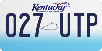 KY license plate 027UTP