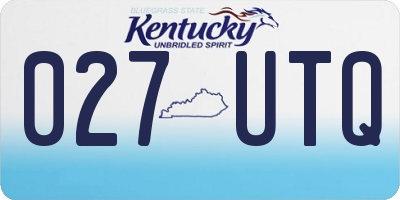 KY license plate 027UTQ