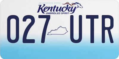 KY license plate 027UTR