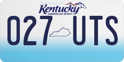 KY license plate 027UTS