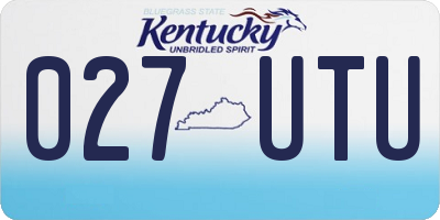 KY license plate 027UTU