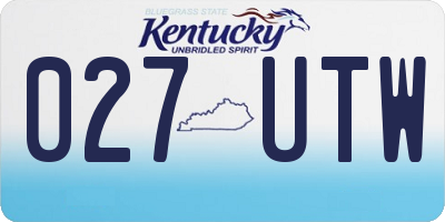 KY license plate 027UTW