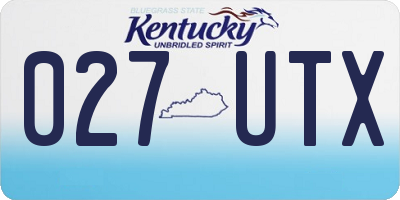 KY license plate 027UTX