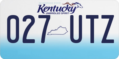 KY license plate 027UTZ