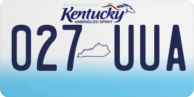 KY license plate 027UUA