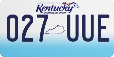 KY license plate 027UUE