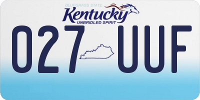 KY license plate 027UUF