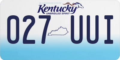 KY license plate 027UUI