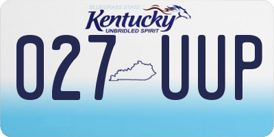 KY license plate 027UUP