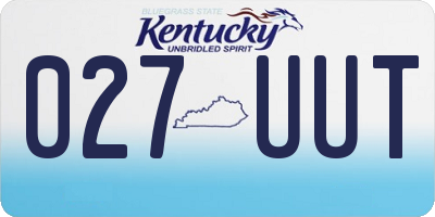 KY license plate 027UUT
