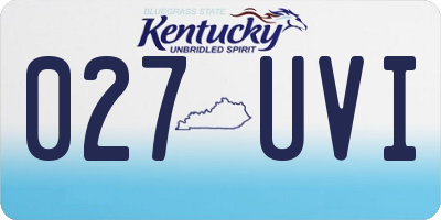 KY license plate 027UVI