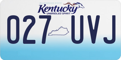 KY license plate 027UVJ