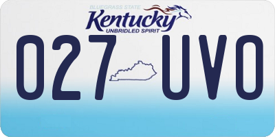 KY license plate 027UVO