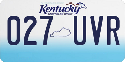 KY license plate 027UVR