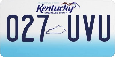 KY license plate 027UVU