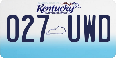 KY license plate 027UWD