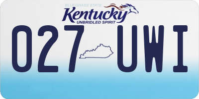 KY license plate 027UWI
