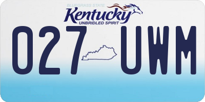 KY license plate 027UWM