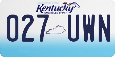 KY license plate 027UWN
