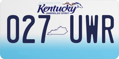 KY license plate 027UWR