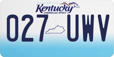 KY license plate 027UWV