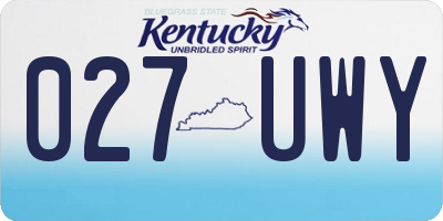 KY license plate 027UWY