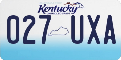 KY license plate 027UXA