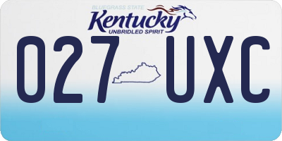 KY license plate 027UXC