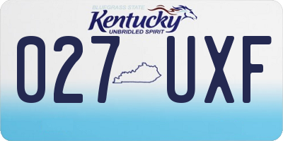 KY license plate 027UXF