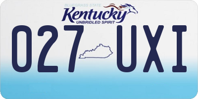 KY license plate 027UXI