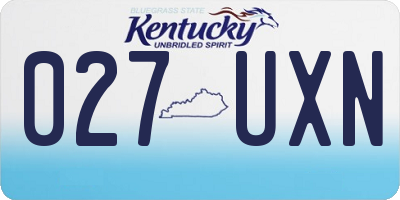 KY license plate 027UXN