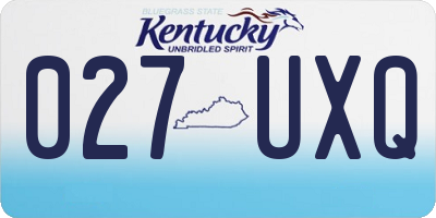 KY license plate 027UXQ