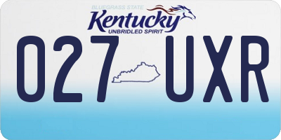 KY license plate 027UXR