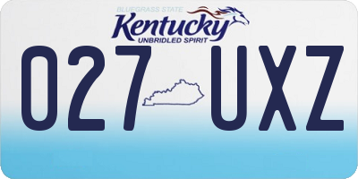 KY license plate 027UXZ
